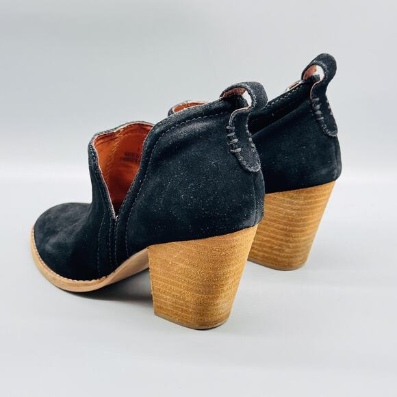Jeffrey Campbell Shoes Womens 6 Black Suede Cutout Ankle Booties Block Heel - Picture 3 of 10